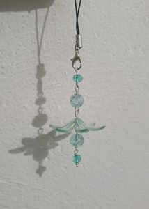 Y2K Blue flower Beaded phone Charm