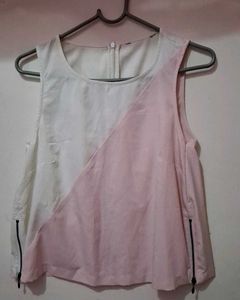 Chic Color Block Sleeveless Top