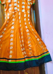 Vibrant Orange Silk Frock