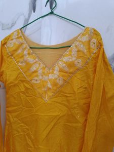 Silk Assymetrical Kurta Set