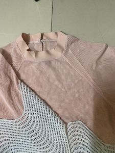Sheer Mesh Top with Unique Wave Pattern