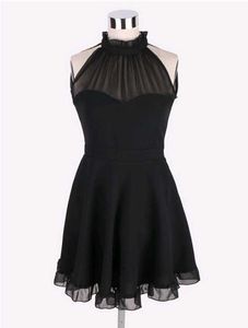 Elegant Black Halter Neck Dress