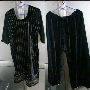 Velvet Kurta & Palazzo Set