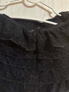 black lace layered mini skirts