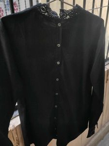 Black Lace Trimmed Top