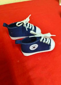 Adorable Baby Blue Canvas High-Top Sneakers