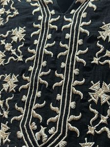 Embroidered Black tunic top
