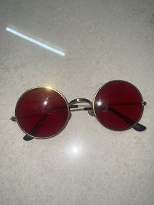 Vintage Oval Red Tint Sunglasses