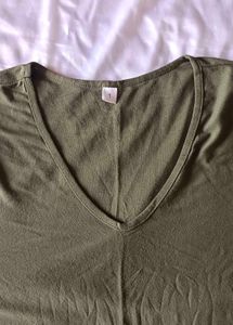 Olive Green Long Sleeve Top