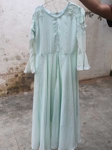 Elegant Mint Green Ethnic Gown