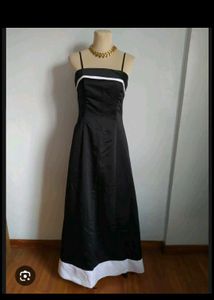 Elegant Black &amp; White Maxi Dress