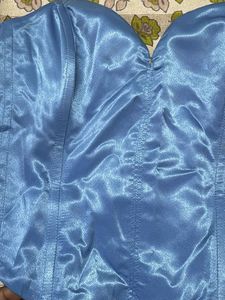 Stunning Blue Satin Corset Top