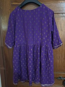 Purple Embroidered Kurta