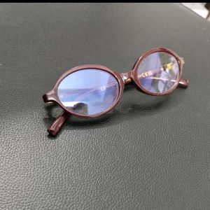 oval Eyeglasses burgundy blue light