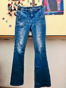 Retro Flare Blue Jeans