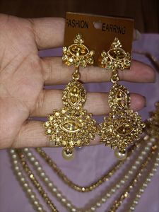 Beautiful Diamond And Perl Set With Box