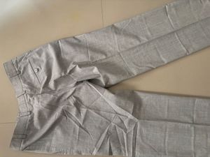 Men's Grey Textured Dress Pants