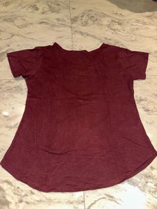 Burgundy Pocket Tee