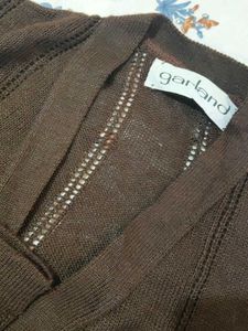 Women's Brown Knit Cardigan
