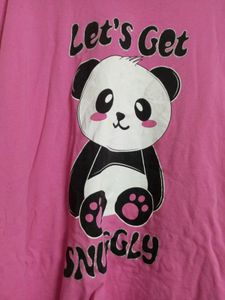 Comfortable Panda Graphic Nightsuit (PLUSSIZE)
