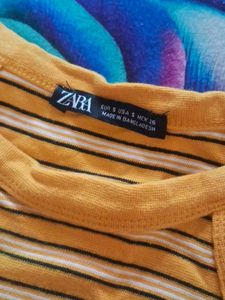 ZARA Striped Halter Neck Crop Top