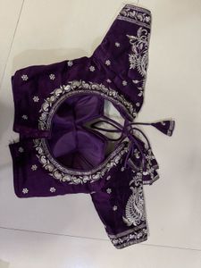 Elegant Embroidered Purple Blouse