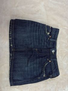 Classic Distressed Denim Mini Skirt