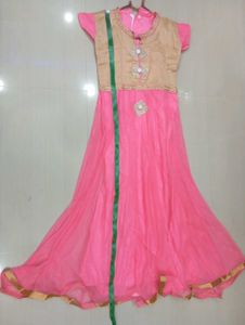 Beautiful Pink Net Ethnic Gown