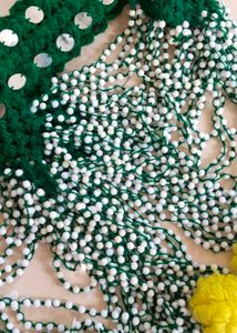 Handmade Green Woolen Door Toran.