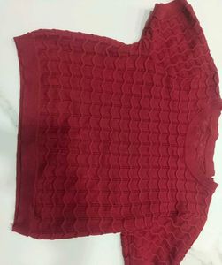 Chic Textured Red Top