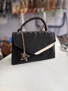 Chic Brown Ruffle Detail Handbag