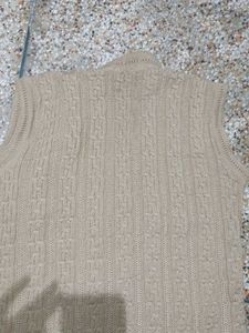 Classic Beige Cable Knit Vest