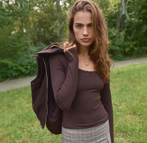 Ribbed Long Sleeve Cropped Top