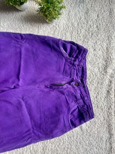 Vibrant Purple Cropped Jeans