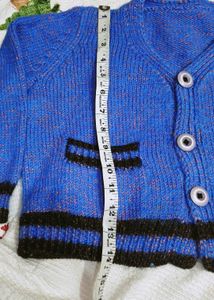 Cute Blue Knitted Cardigan