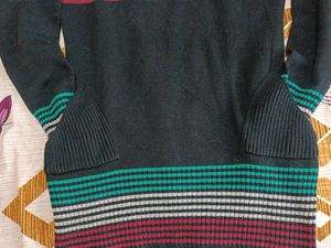 Striped Hooded Sweater Tunic