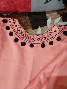Peach Kurta Set with Elegant Embroidery