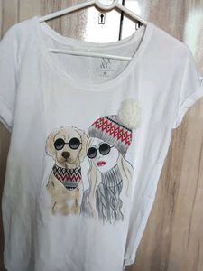 Cute Dog and Girl Graphic Tee