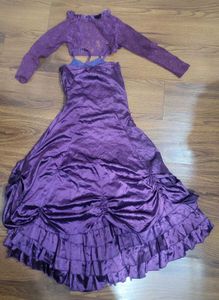 Elegant Purple Dress &amp; Bolero Set