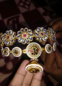 set of 2 Rakhdi Gold Maang Tikka