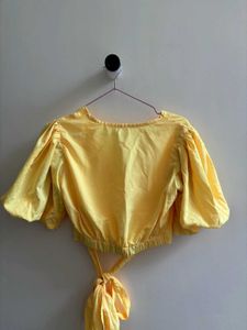 Yellow Wrap Crop Top
