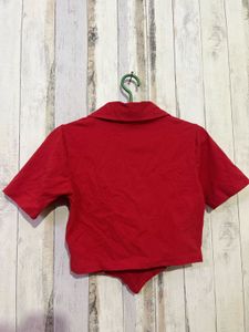 Red California Graphic Crop Top