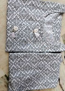 Black & White Kurta Set