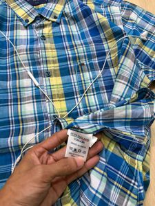 Blue Plaid Short Sleeve Shirt