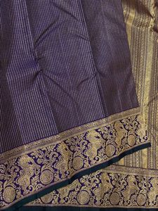 Elegant Purple &amp; Gold Kanjeevaram Saree