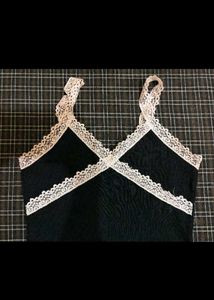 sale ! lace trimmed black top