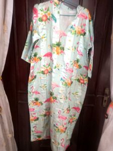 Light Blue Flamingo Print Kurta