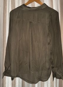 Elegant Olive Green Button-Up Shirt