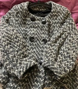 Textured Black &amp; White Coat