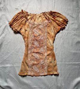 Vintage Lace Trim Tie-Dye Top